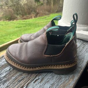 Georgia Giant Romeo Slip On Shoes GR362 Women's Brown Leather Work sz 6W